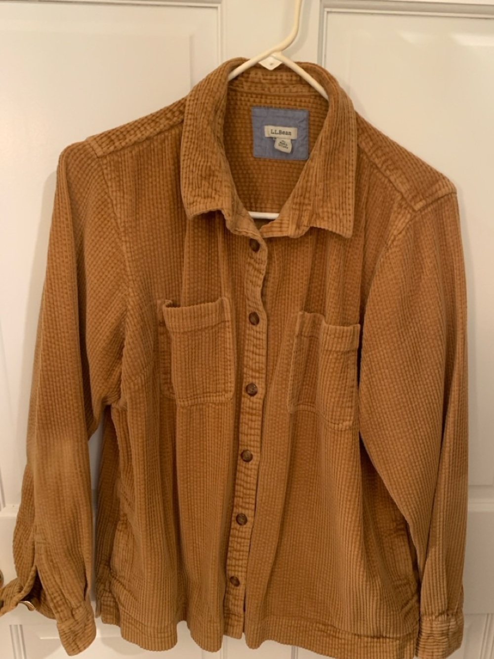 L.L. Bean Camel Brown Corduroy Shirt Jacket Women’s Large